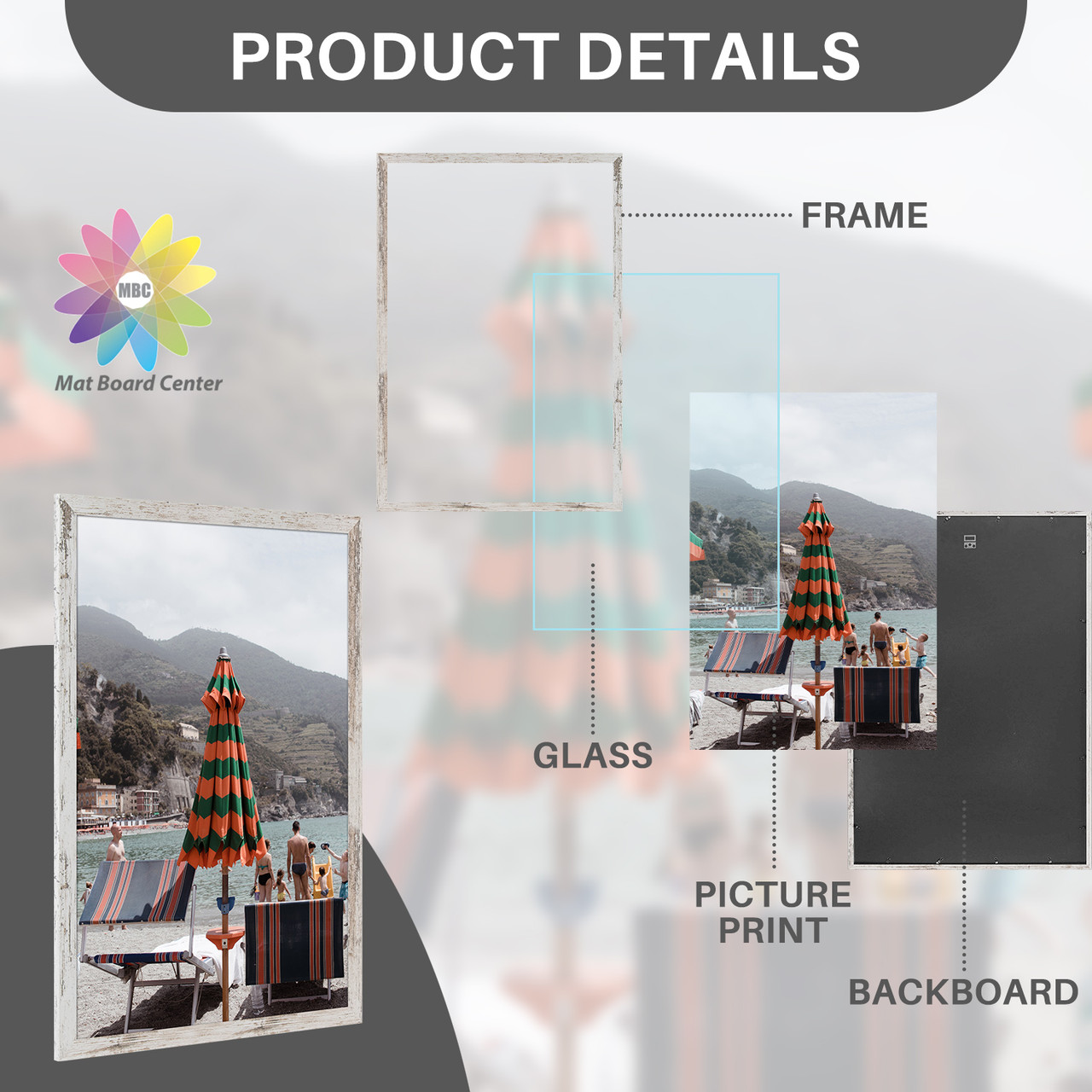 Pack of 2, 24x36 White Poster Picture Frame with Plexiglass