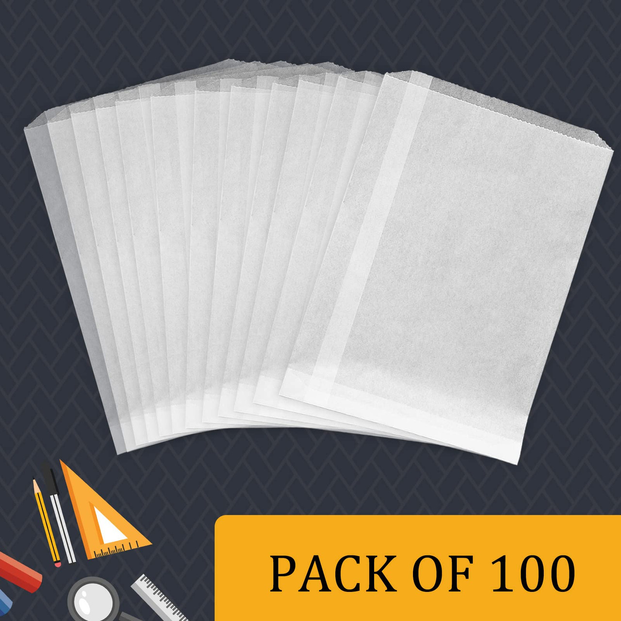 Lineco Glassine Photo Envelopes 5.25''x7.25'', Protect Photos, Prints,  Negatives. Air, Water, Dust, Grease Resistant