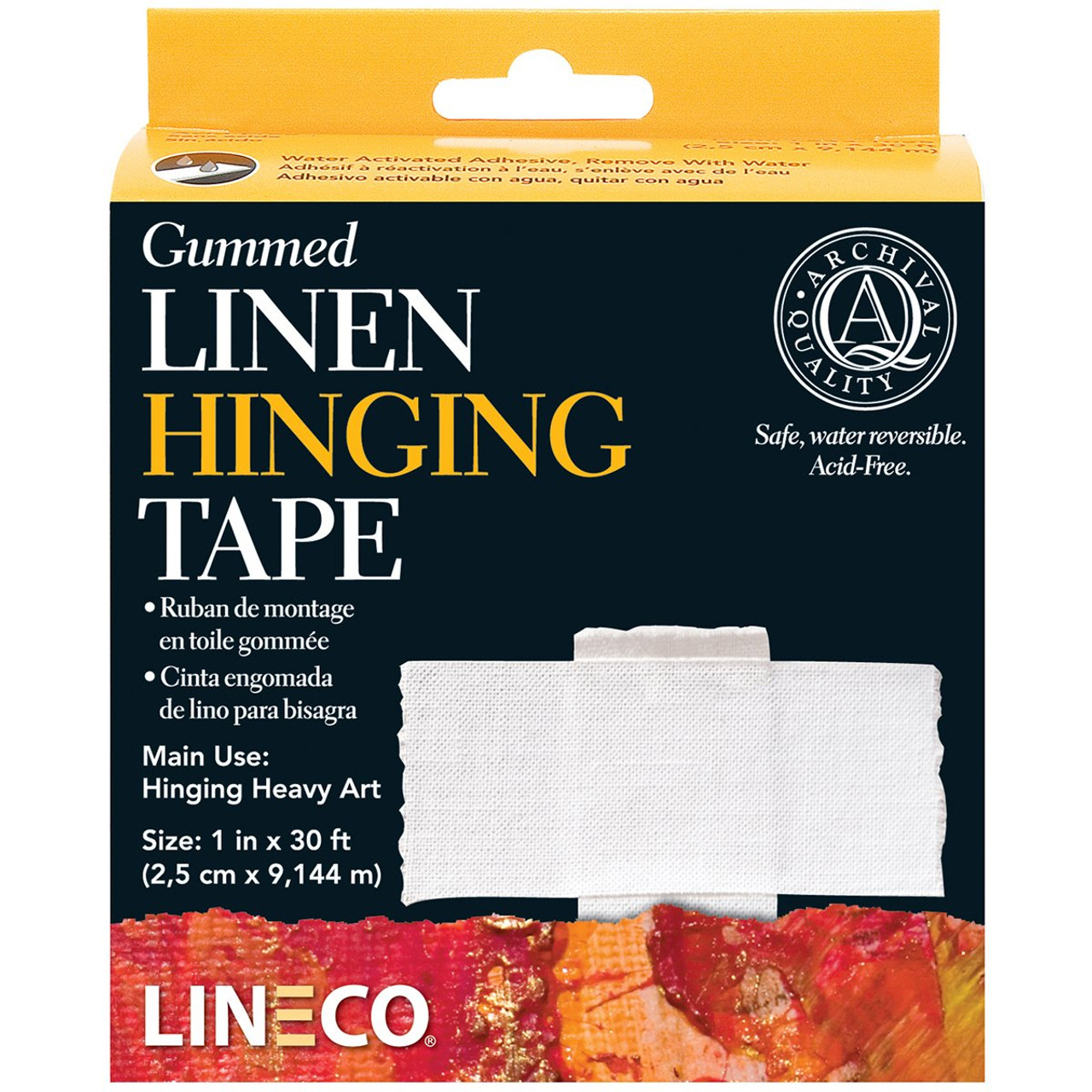 Lineco L533-1025 Gummed Linen Tape 1In X 30Ft, White