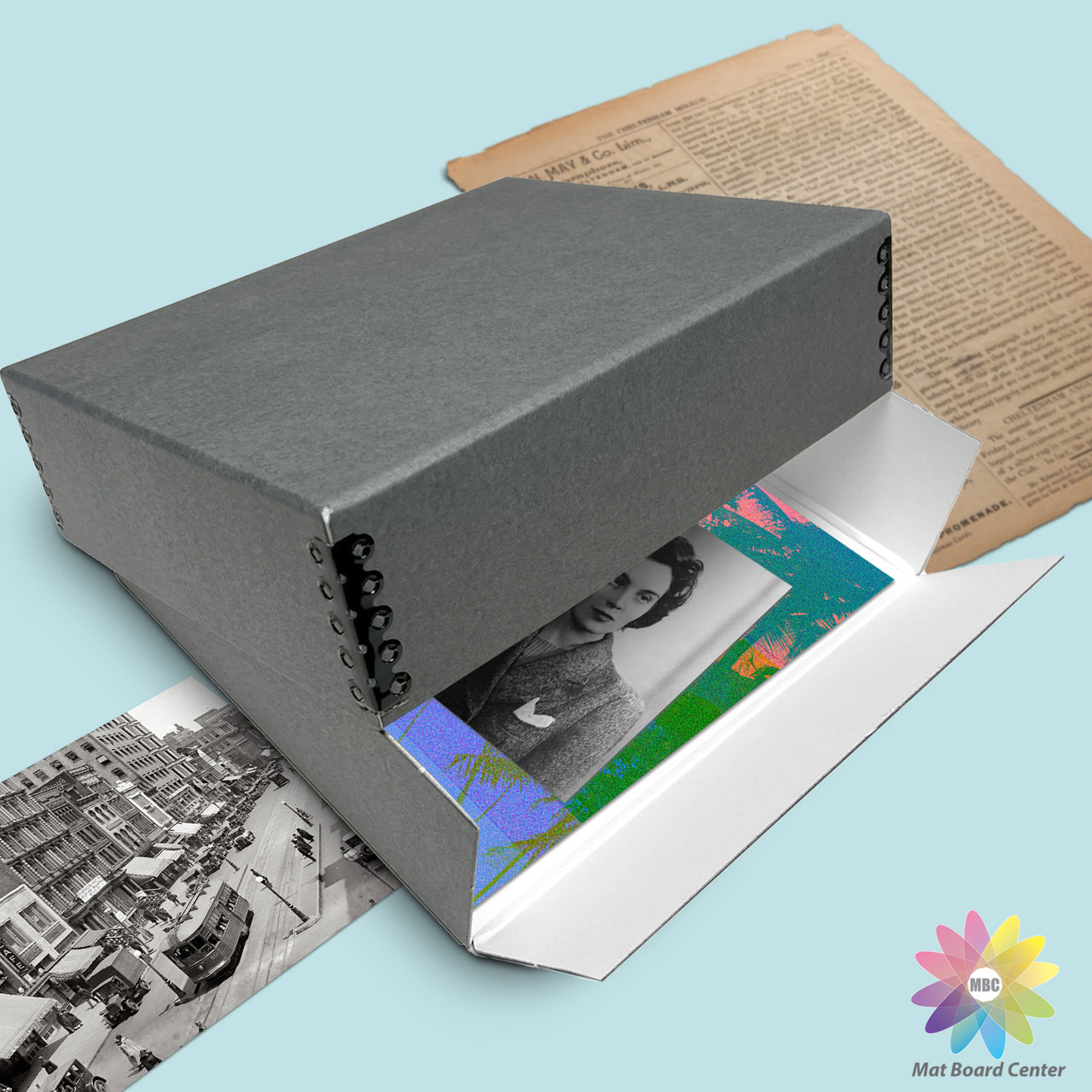  Lineco, 9x12 Gray Color, Museum Archival Storage Box