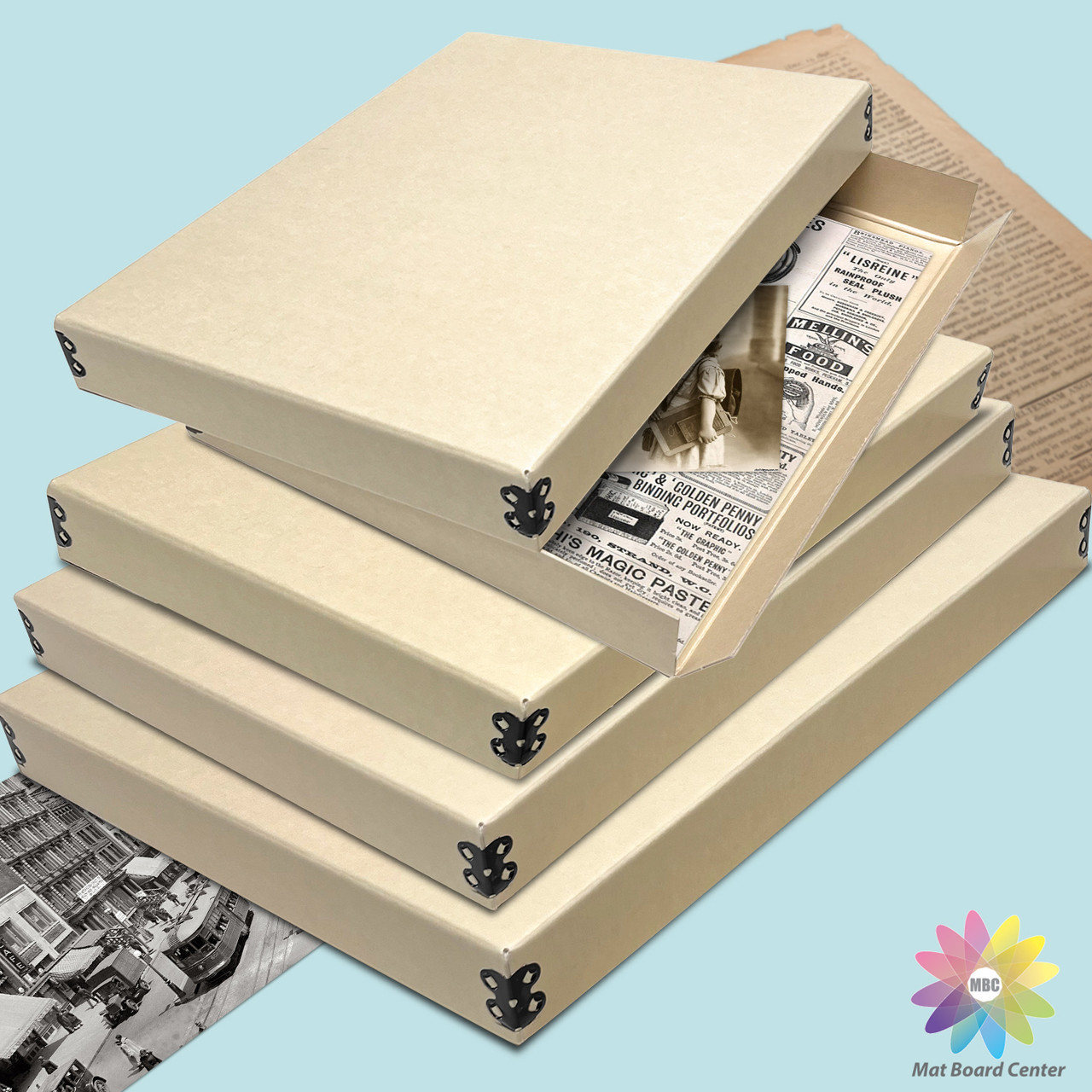 Lineco 11x14 Tan 3 Deep Museum Storage Box Archival Acid-Free