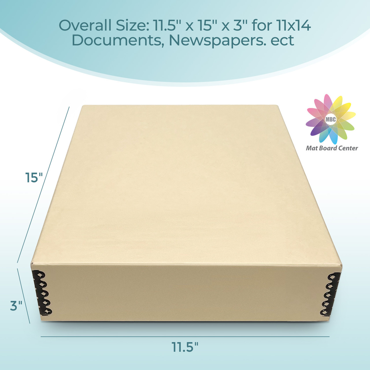 Lineco 11x14 Tan 3 Deep Museum Storage Box Archival Acid-Free