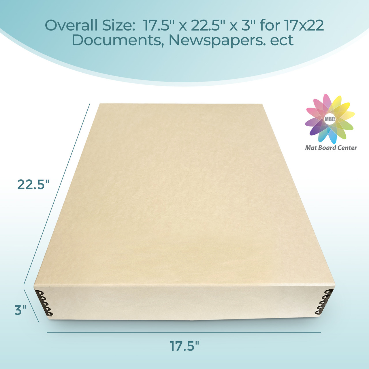 Mat Board Center, Tan Archival Photo Storage Box with 12 Acid-Free