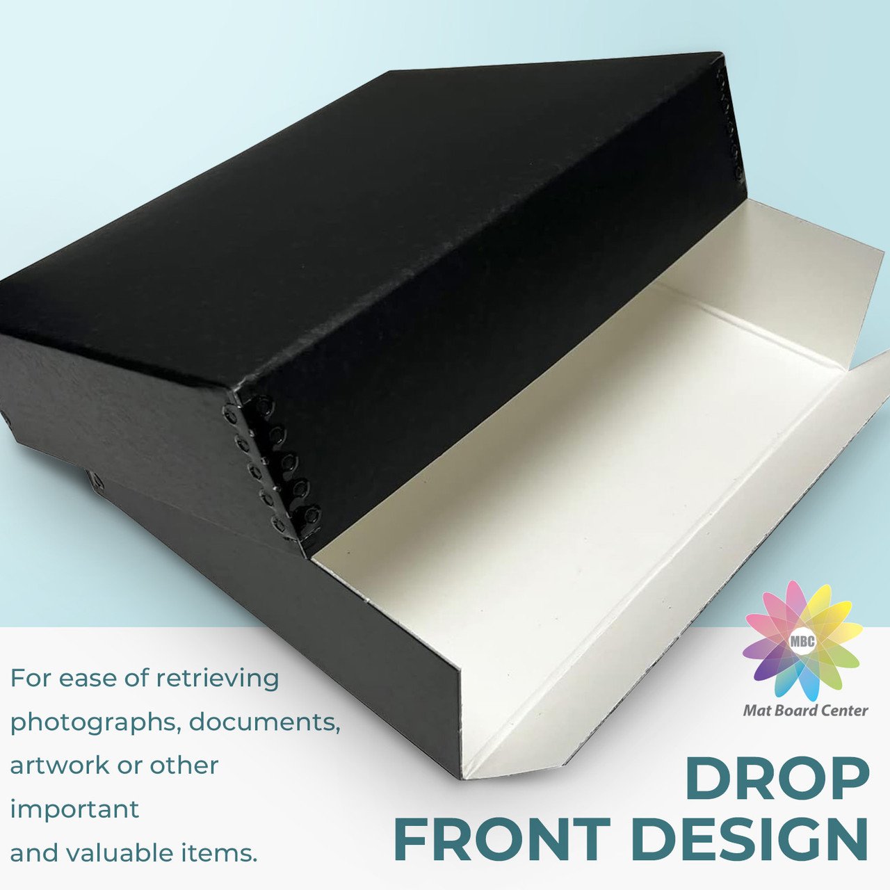 Mat Board Center, Acid-Free Archival 11x14 Inches Metal Edge Drop Front  Museum Photo Storage Box