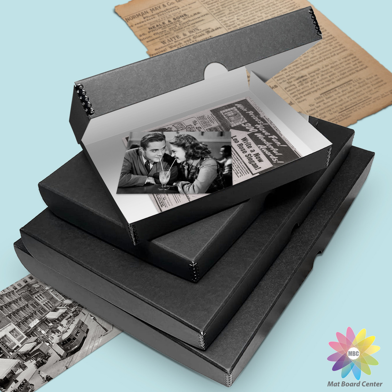 Mat Board Center, Acid-Free Archival 11x14 Inches Metal Edge Drop Front  Museum Photo Storage Box, Protect Documents, Prints, Pictures, Photographs