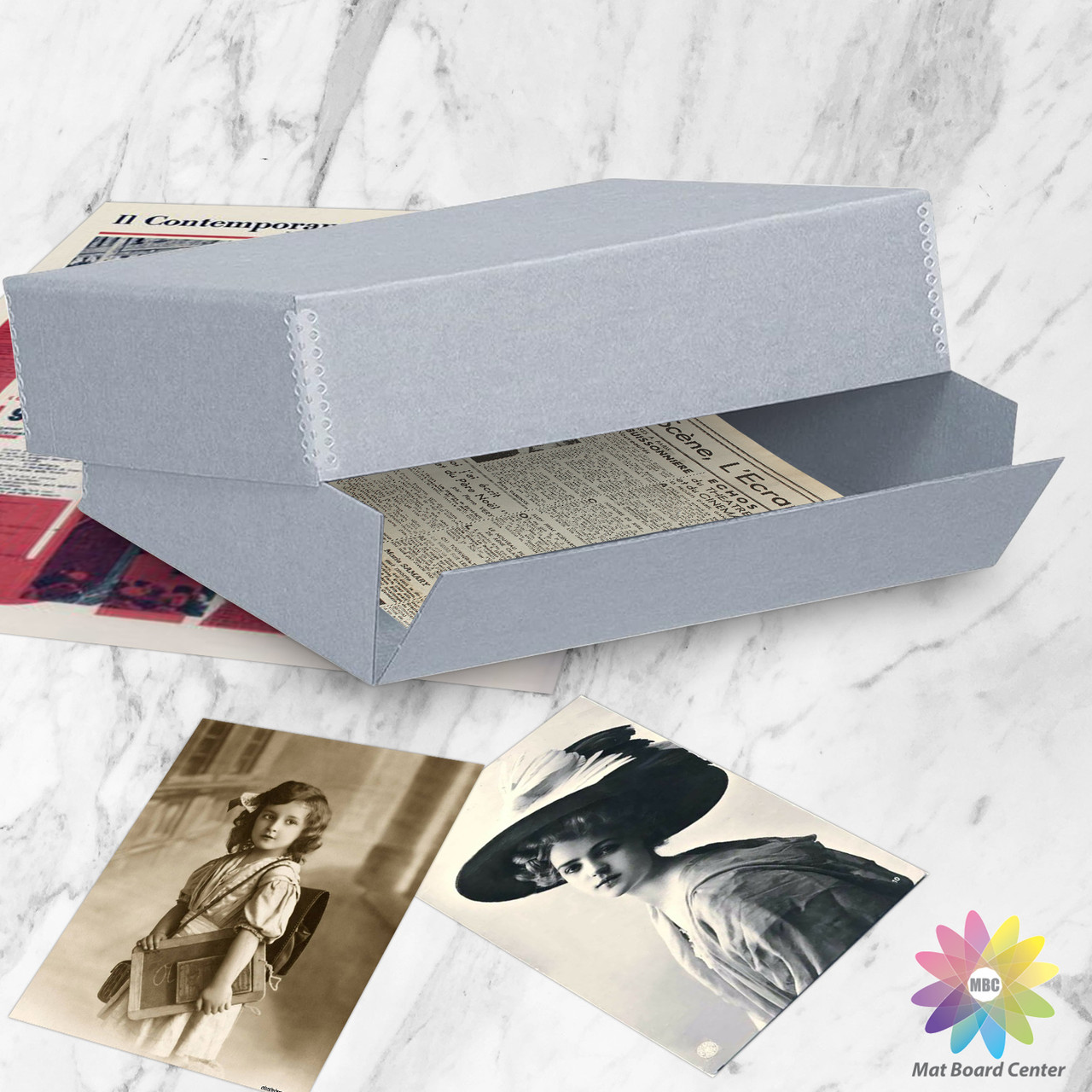 Lineco, Archival Storage Box, Museum Preservation Box with Drop Front  Design, Acid-Free with Metal Edge, Protects Picture Longevity, Organize  Photos