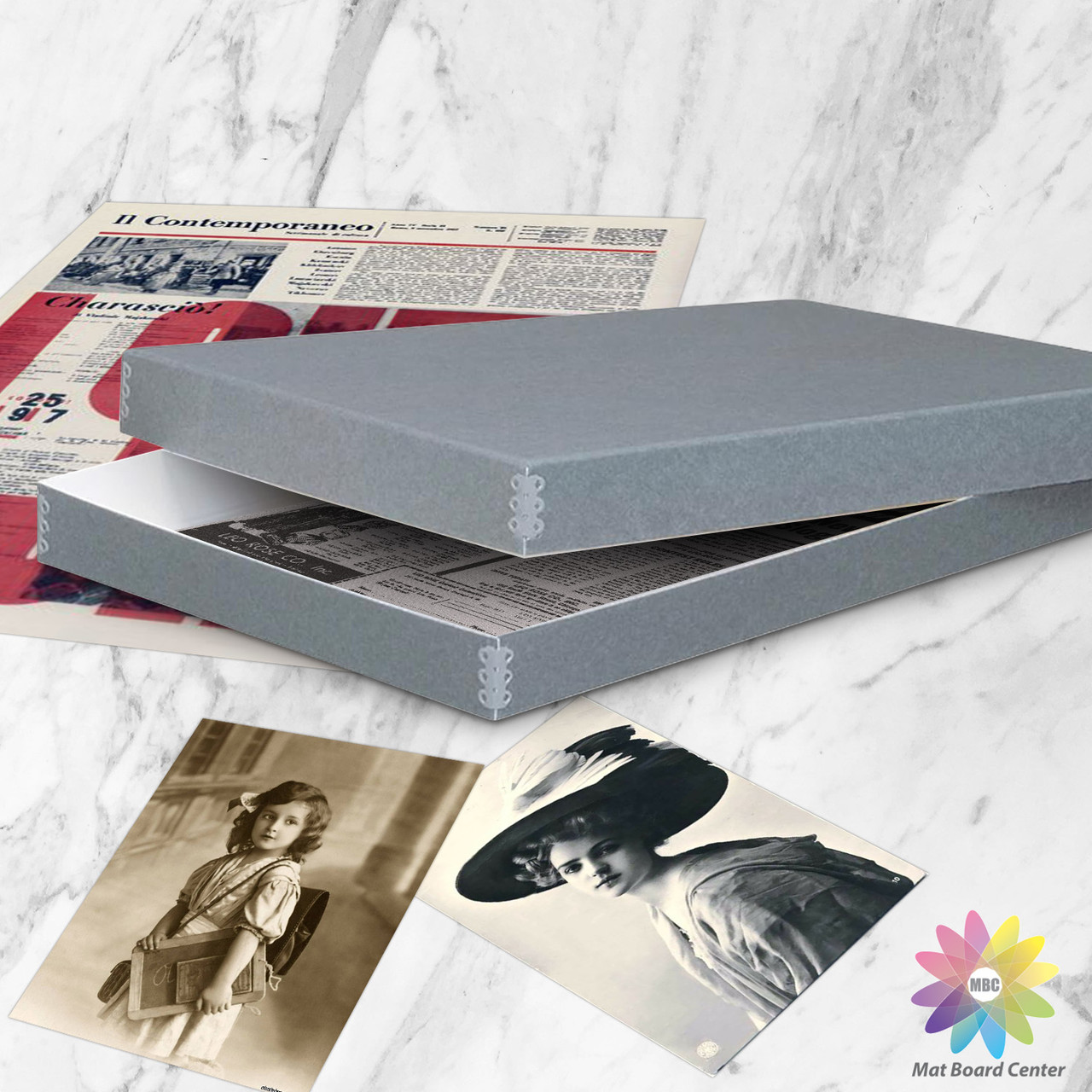 Hollinger Metal Edge Archival Photo Box with Envelopes