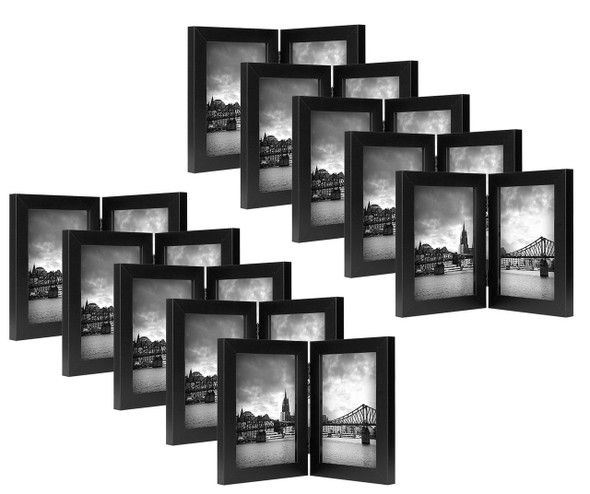 5x7 Hinged Frame for 5x7 Picture Black Wood (10 Pcs per Box)