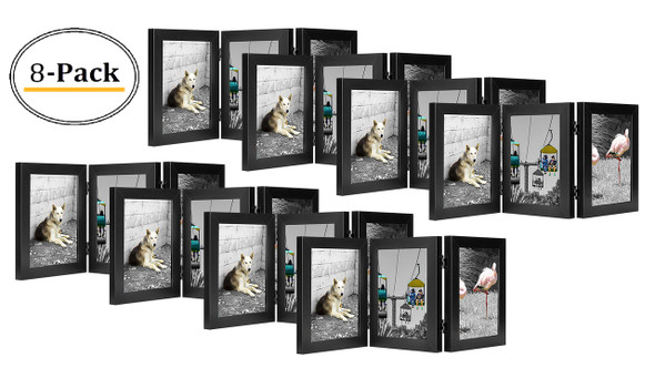 5x7 Hinged Frame for 5x7 Picture Black Wood (8 Pcs per Box)