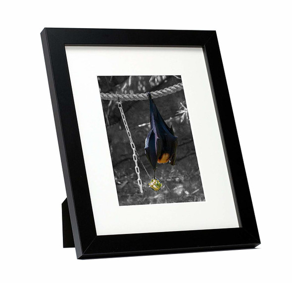 8x10 Frame for 5x7 Picture Black Wood, Solid Smooth (10 Pcs per Box)