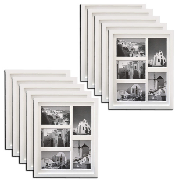 11x14 Frame for Five 4x6 Pictures White Wood (10 Pcs per Box)