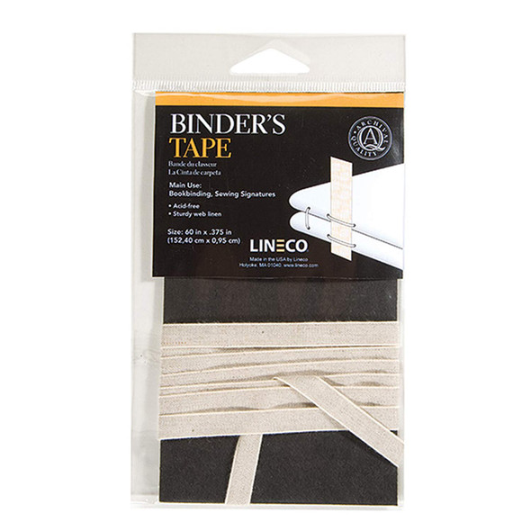 Lineco Acid-Free Sturdy Web Linen Binding Book Tape, Binder's Tape Ideal for Bookbinding, Sewing Signatures, Book Conservator, or Book Arts Enthusiast, 60in x 3/8 in, Neutral Color.