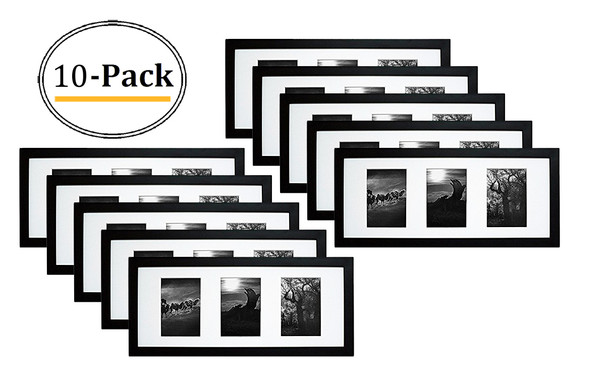 8x20 Frame for Three 4x6 Picture Black Wood (10 Pcs per Box)