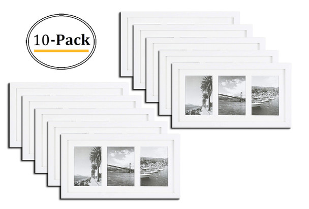 9x18 Frame for Three 5x7 Picture White Wood (10 Pcs per Box)