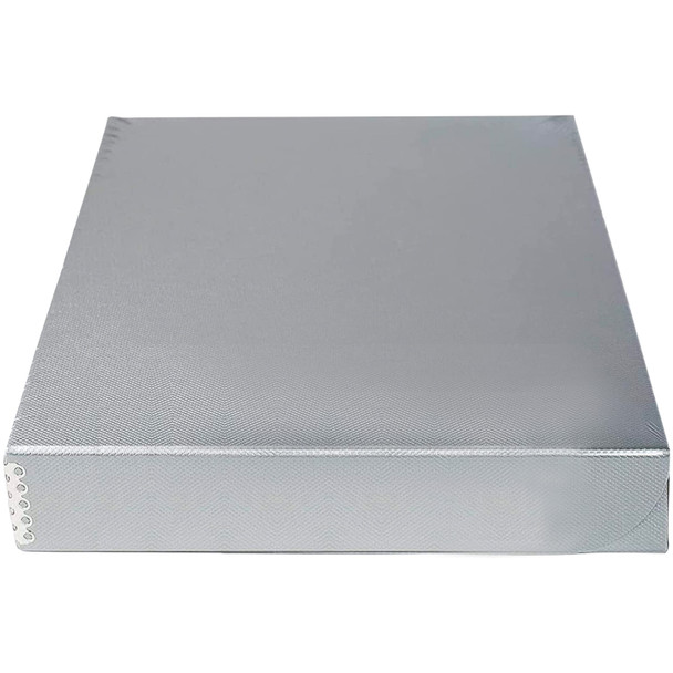 Lineco 9x12 Silver 1.5" Deep Clamshell Archival Folio Storage Box Removable Lid Acid-Free with Metal Edge
