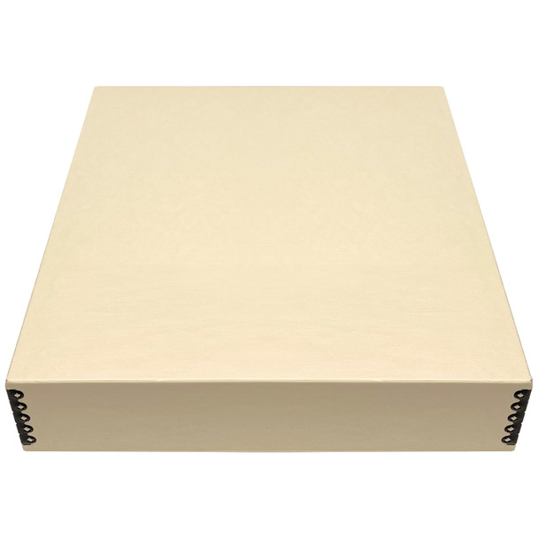 Lineco 14x18 Tan 3" Deep Museum Archival Storage Box Drop Front Design Acid-Free with Metal Edge