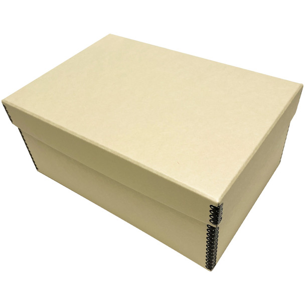 Lineco Tan Photo Storage Box 5x8x12 Inches with Drop Front Design