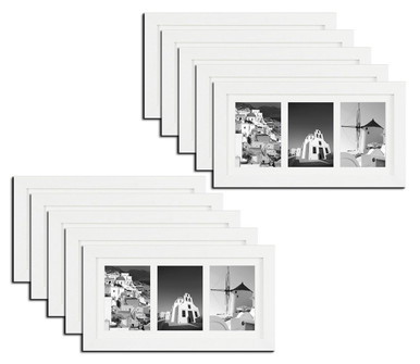 10x14 Wood Collage Frame for 4 4x6 Pictures Collage Frame White