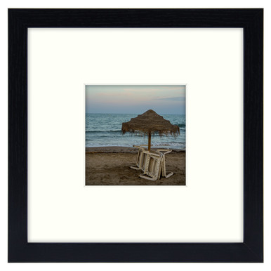 8x8 White Picture Frame for 4x4 Photo with Ivory Mat and Real Glass