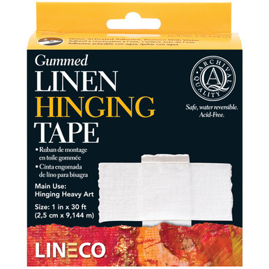 Lineco,Gummed Hinging Hayaku Tape 1 X 100 Feet. Archival with Acid-Free  Water Activated Adhesive.