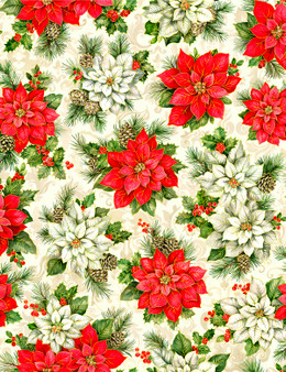 Poinsettia on Scroll