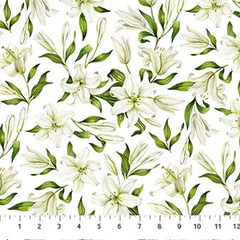 Spring Awakening || 26868-10 White Multi Color || Sold by the yard