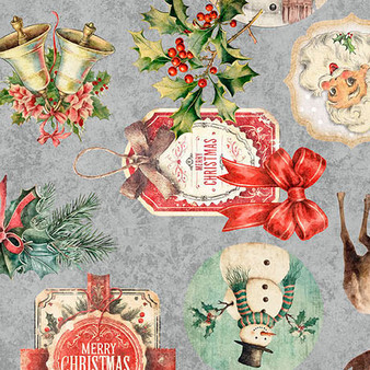 CHRISTMAS COLLAGE GRAY