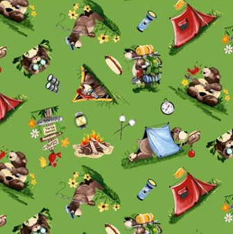 BARRON GOES CAMPING GRASS - GREEN