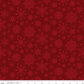 POINSETTIA AT CHRISTMAS SNOWFLAKES RED