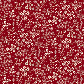 NORDIC HOLIDAY VILLAGE FLORA VINES RED CREAM