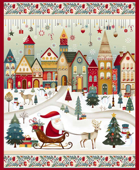 NORDIC HOLIDAY VILLAGE SANTA SCENIC PANEL