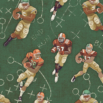 TOUCHDOWN FOOTBALL PLAYERS - GREEN/MULTI