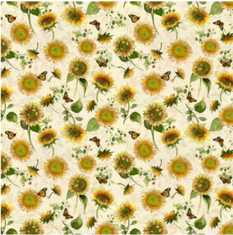 SUNFLOWER SONG DIGITAL BUTTERFLY FLORAL