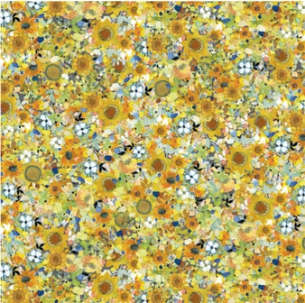 SUNFLOWER SONG DIGITAL FLORAL KALEIDOSCOPE