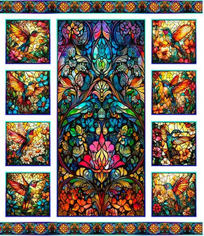 FLIGHT OF HUMMING BIRDS PANEL