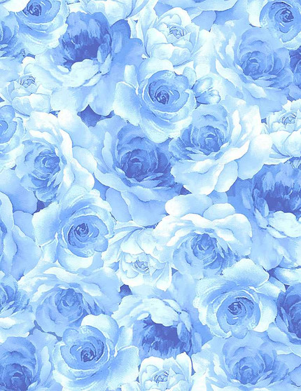 Packed Medium Blue Flowers White