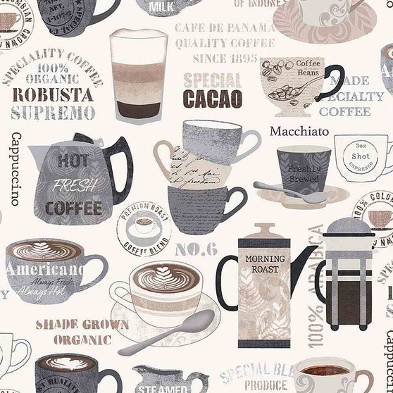 Main Coffee Motifs and Text Cream