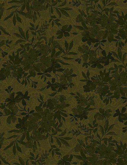 Tonal Florals Green, sold by the half yard
