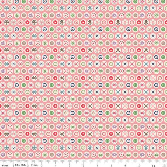 Lori Holt || Bee Dots VaLene Coral - Sold by the half yard