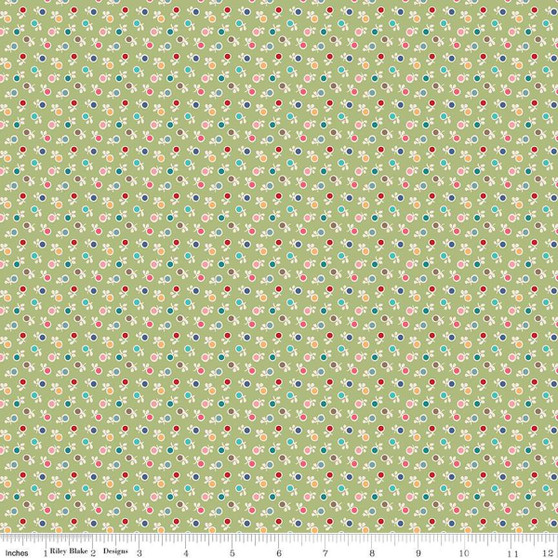 Lori Holt || Bee Dots Kathy Lettuce - Sold by the half yard