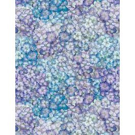 Hydrangea Mist || 3023-39820-444 Blue and Purple || Sold by the yard