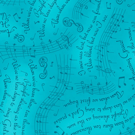 AMAZING GRACE Lyrics & Music in Teal