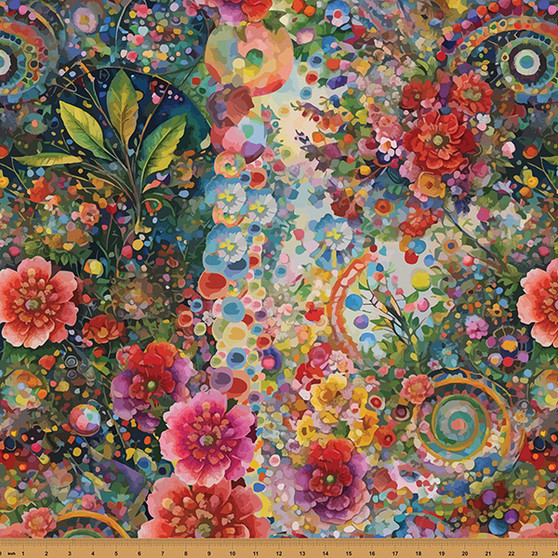 WHIMSICAL FLOWER GARDEN 130 MULTI