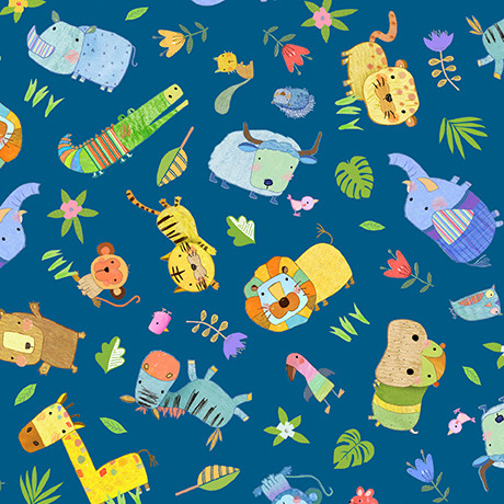 BABY JUNGLE ANIMAL TOSS NAVY