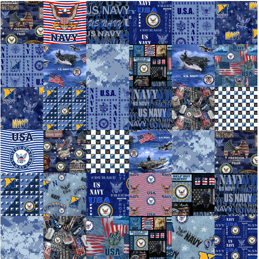 NAVY CHEATER QUILT ALLOVER 60"