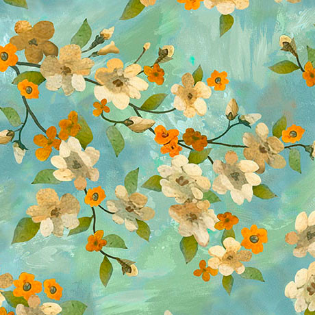 DOGWOO FLORAL AQUA