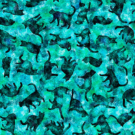 CAT SILHOUETTES TURQUOISE