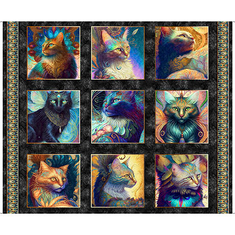 FELINE CAT PICTURE PATCHES 36" PANEL