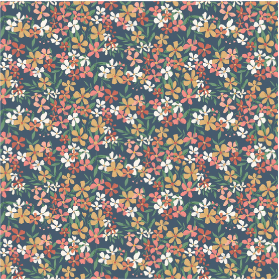 PAINTED BLOSSOMS NAVY