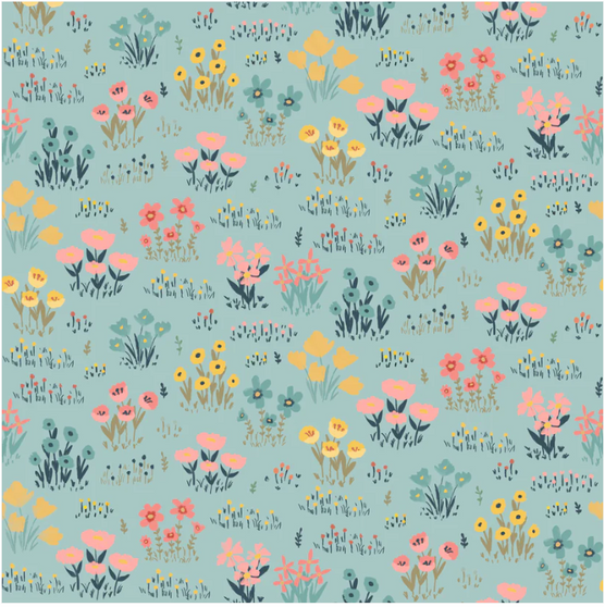 WILD FLOWERS TEAL